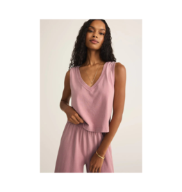Z Supply Sloane V-Neck Top in Pink Smoke by Z Supply
