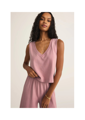Z Supply Sloane V-Neck Top in Pink Smoke by Z Supply