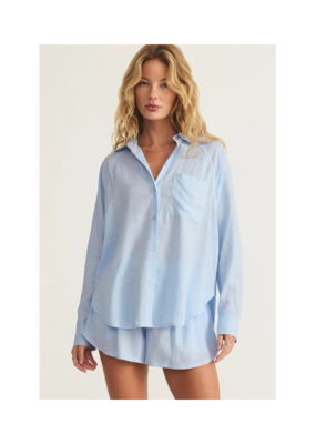 Z Supply The Perfect Linen Top in Salt Water by Z Supply