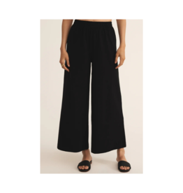 Z Supply Scout Jersey Crop Flare Pant in True Black by Z Supply
