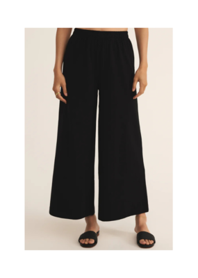 Z Supply Scout Jersey Crop Flare Pant in True Black by Z Supply