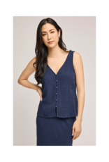 Gentle Fawn Jules Button Down Tank in Navy by Gentle Fawn
