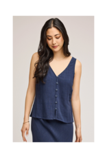 Gentle Fawn Jules Button Down Tank in Navy by Gentle Fawn