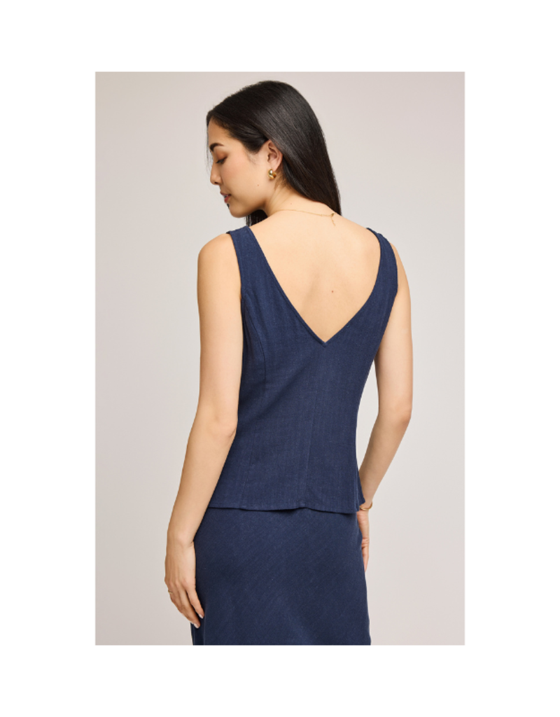 Gentle Fawn Jules Button Down Tank in Navy by Gentle Fawn
