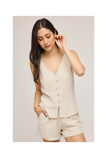 Gentle Fawn Jules Button Down Tank in Linen by Gentle Fawn