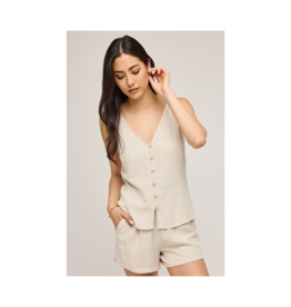 Gentle Fawn Jules Button Down Tank in Linen by Gentle Fawn