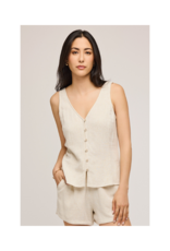 Gentle Fawn Jules Button Down Tank in Linen by Gentle Fawn