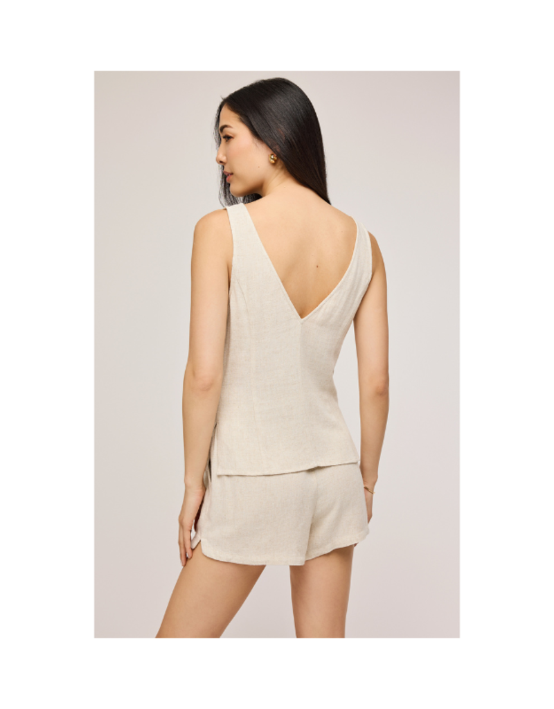 Gentle Fawn Jules Button Down Tank in Linen by Gentle Fawn