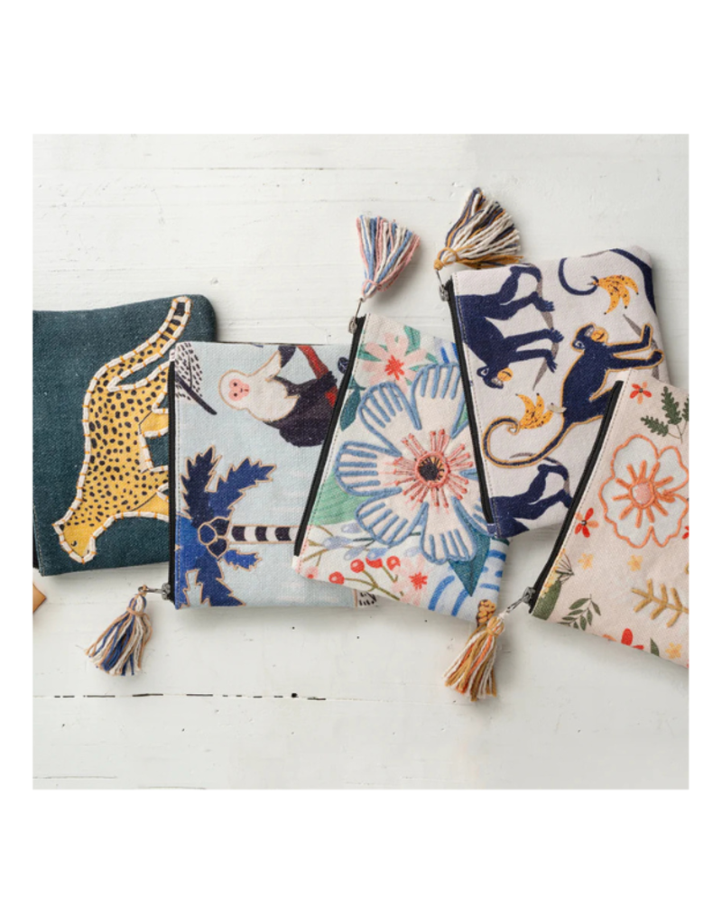 Indaba Trading Tropical Monkey Embroidered Pouch