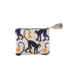 Indaba Trading Monkey Around Embroidered Pouch