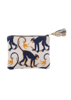 Indaba Trading Monkey Around Embroidered Pouch