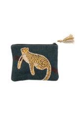 Indaba Trading Lazy Leopard Embroidered Pouch