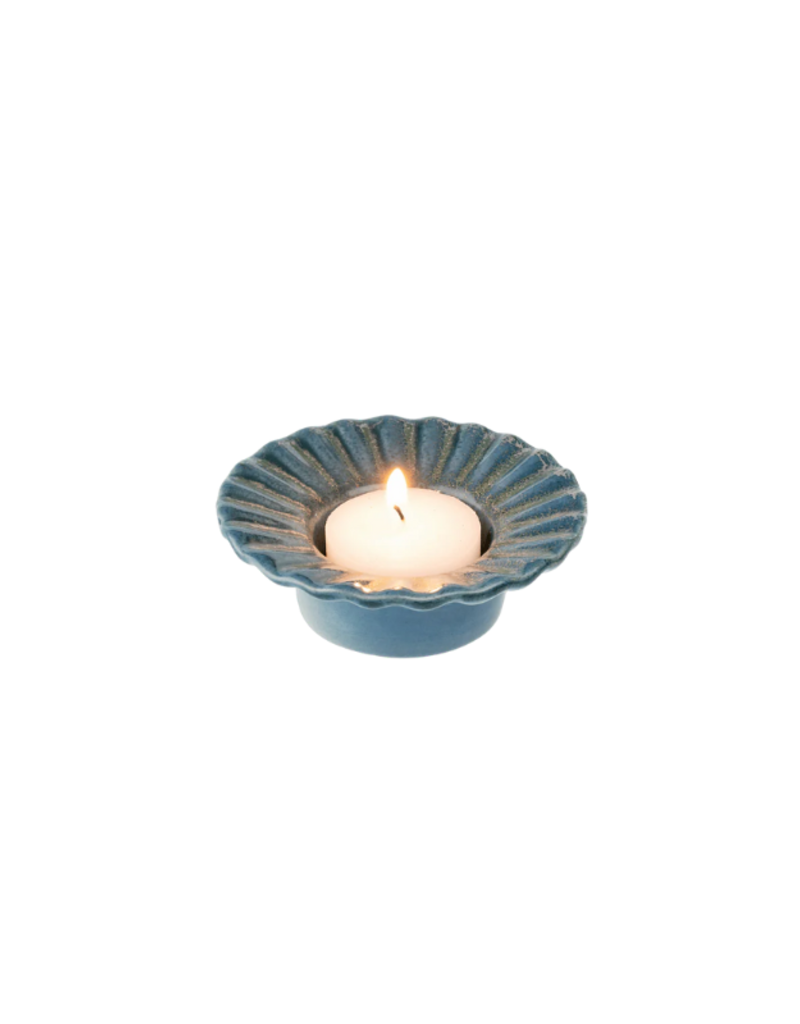 Indaba Trading Poppy Tealight Holder in Blue