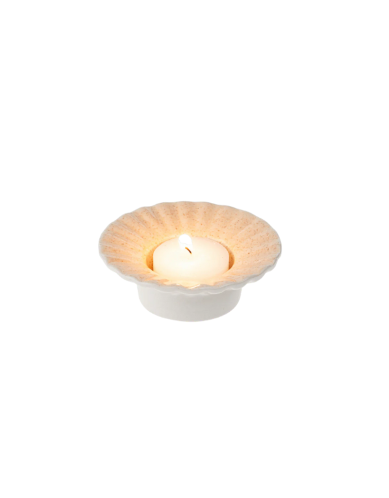 Indaba Trading Poppy Tealight Holder in Cream