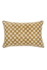 Indaba Trading Checkered Pillow in Ochre 16x24