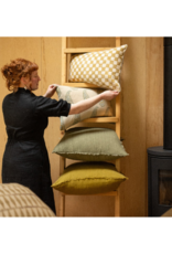 Indaba Trading Checkered Pillow in Ochre 16x24