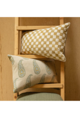 Indaba Trading Checkered Pillow in Ochre 16x24
