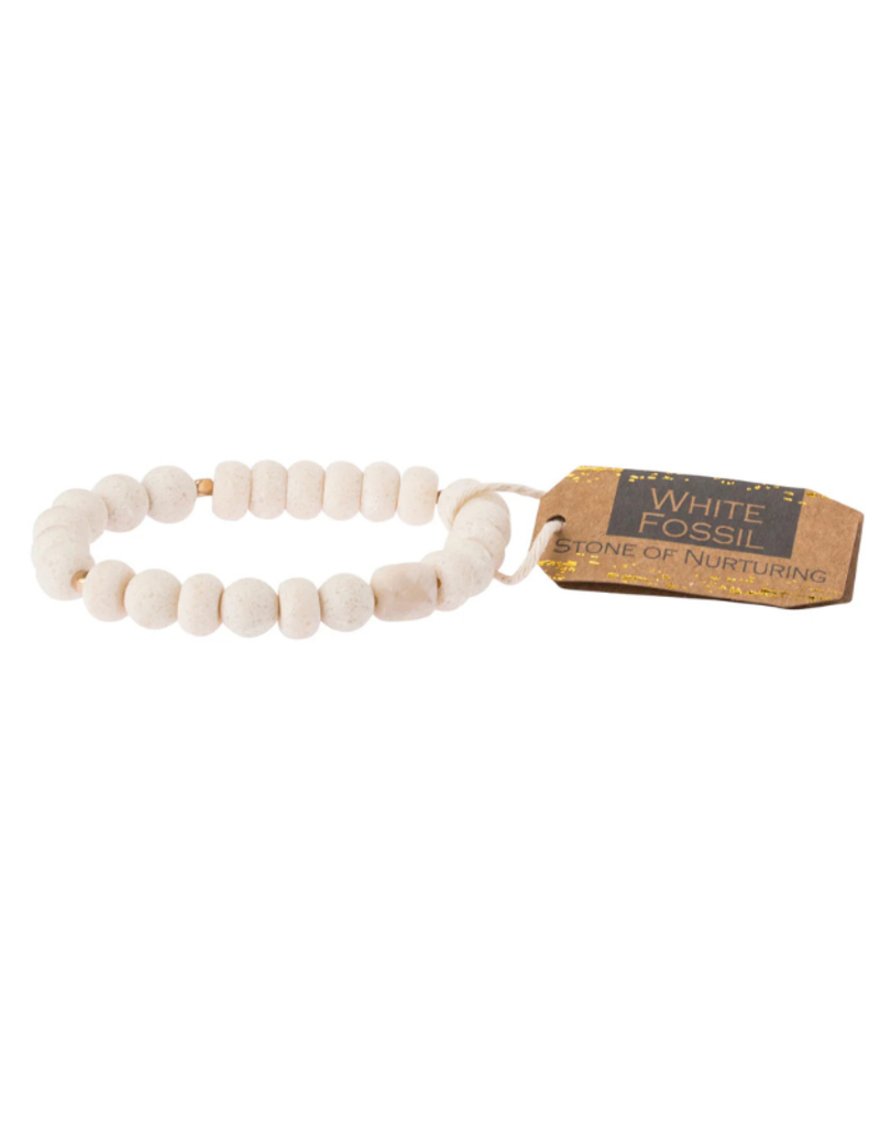 Scout White Fossil Stone Stacking Bracelet by Scout