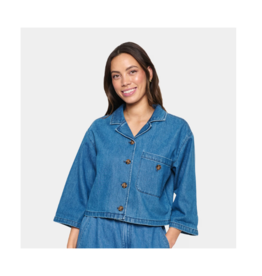 Saint Tropez Kayo Shirt in Medium Blue Denim by Saint Tropez