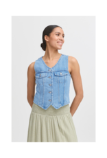 b.young Kallie Denim Vest in Light Blue by b.young