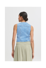 b.young Kallie Denim Vest in Light Blue by b.young