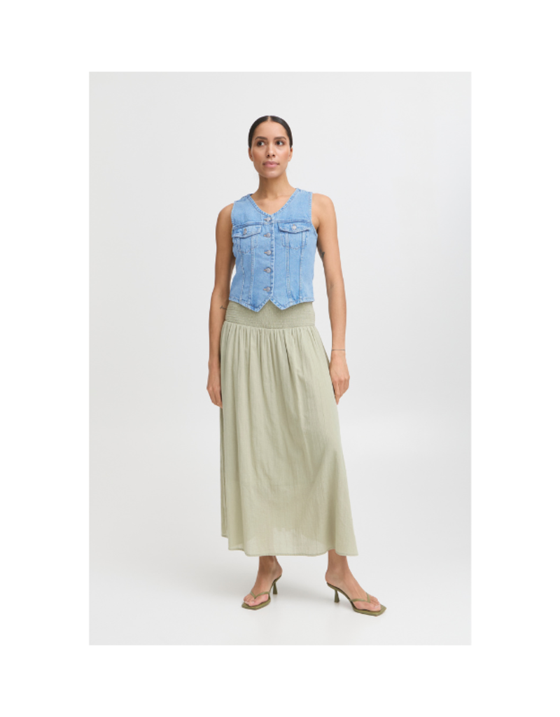 b.young Kallie Denim Vest in Light Blue by b.young