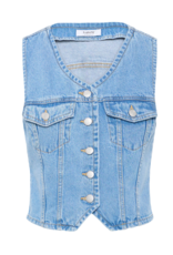 b.young Kallie Denim Vest in Light Blue by b.young