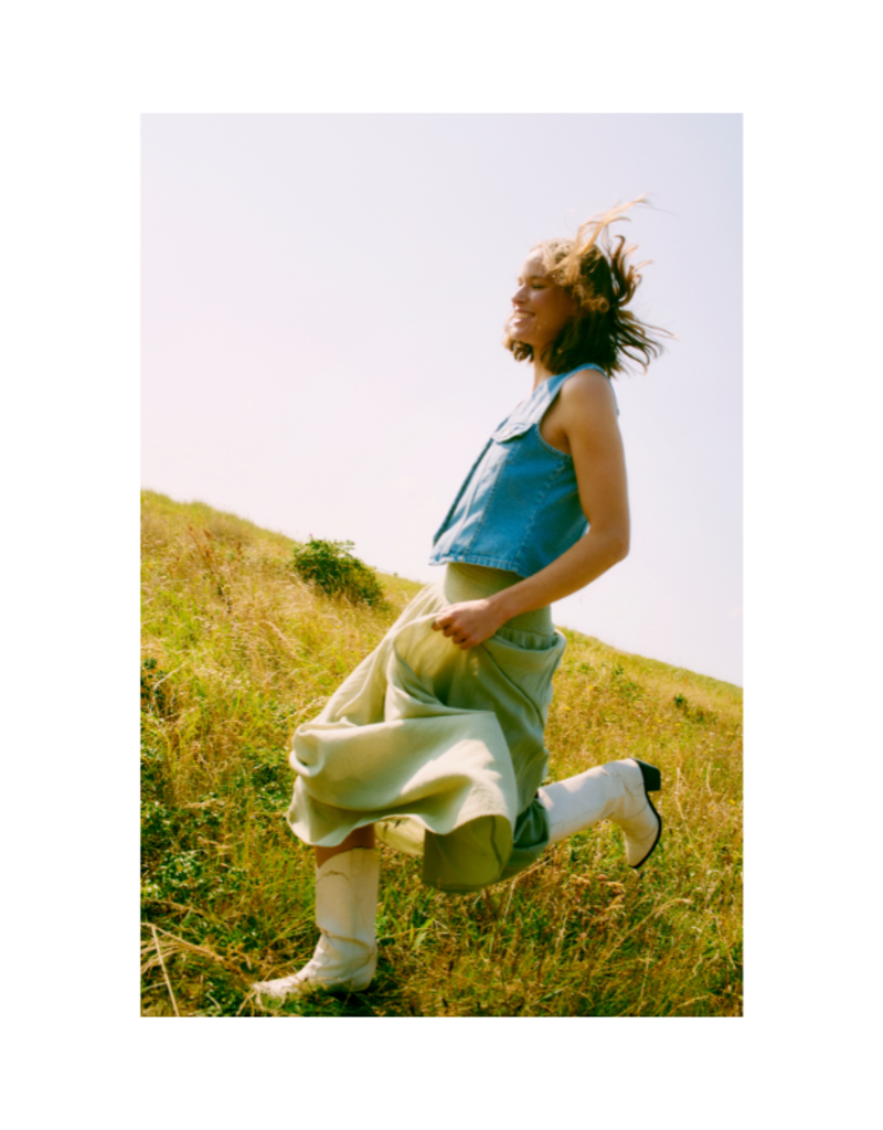 b.young Kallie Denim Vest in Light Blue by b.young