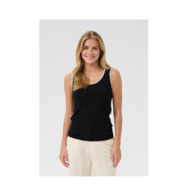 Cream Ribba Tank Top in Black by Cream