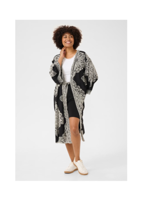 Cream Tyla Duster in Black with Embroidery by Cream