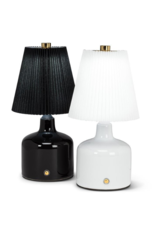 Small LED Lamp Pleated Shade in White