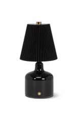 Small LED Lamp with Pleated Shade in Black