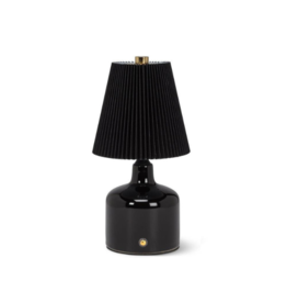 Small LED Lamp with Pleated Shade in Black