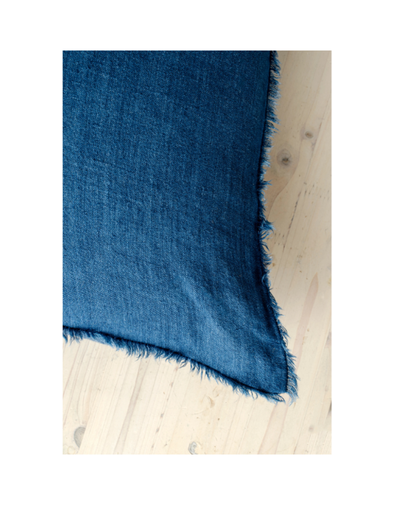 Indaba Trading Lina Linen Pillow in Cobalt 24"