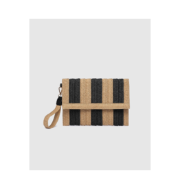 Louenhide Coco Clutch in Natural Black Straw by Louenhide