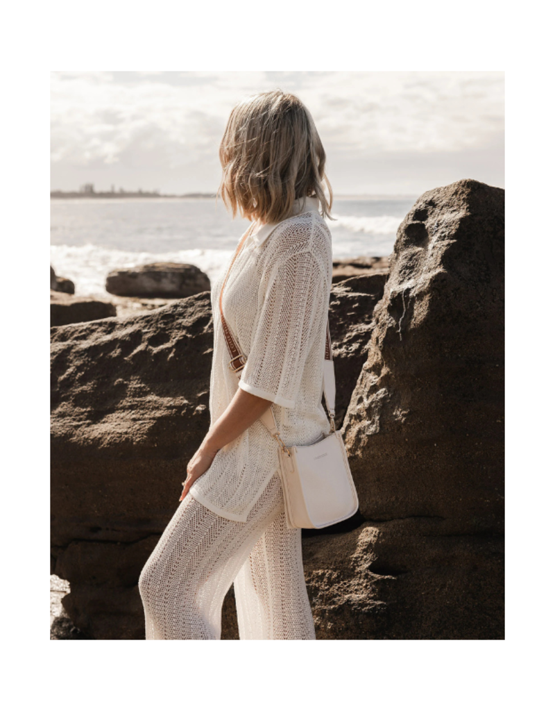 Louenhide Parker Logo Strap Crossbody Bag in Vanilla by Louenhide