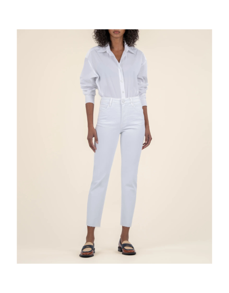 Kut from the Kloth Rachael High Rise Mom Jean in Raw Optic White by Kut from the Kloth