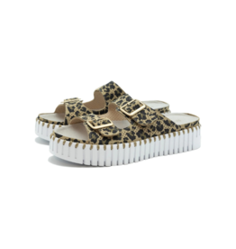 Ilse Jacobsen Leopard Latte Sandals by Ilse Jacobsen