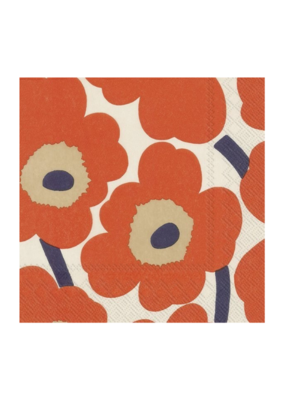 UNIKKO Cream Red Marimekko Cocktail Napkins