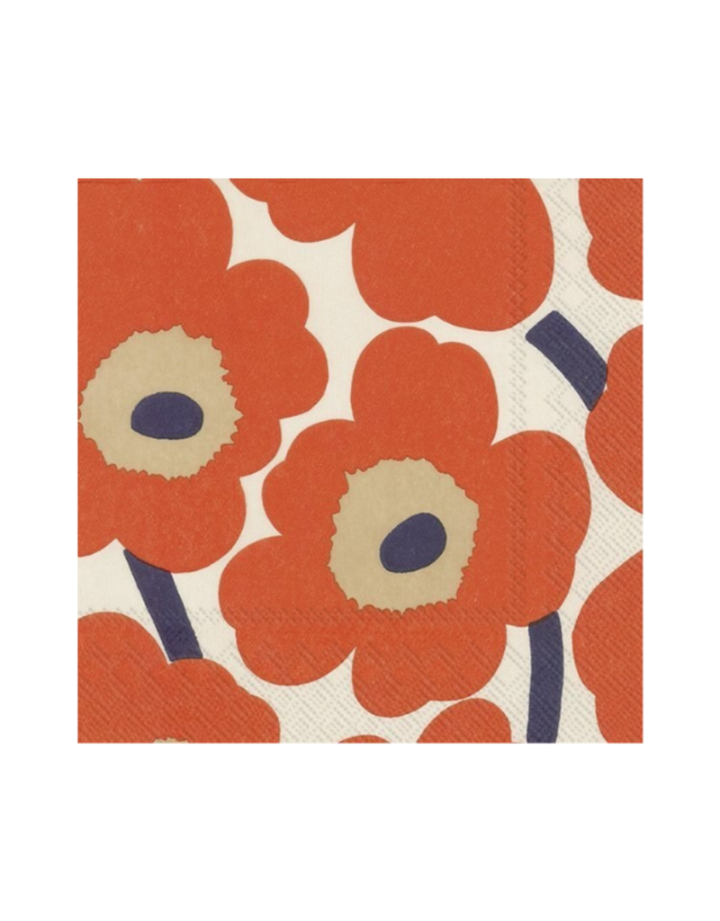 UNIKKO Cream Red Marimekko Cocktail Napkins