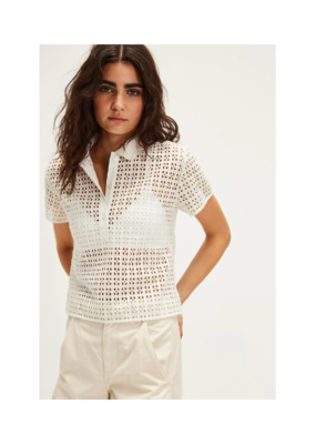 Free People Anna Eyelet Top in Clean Ivory by Free People