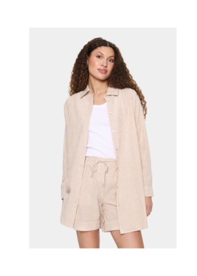 Saint Tropez Kira Button Down Shirt in Brown Sugar by Saint Tropez