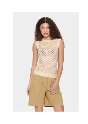 Saint Tropez Keiry Knit Vest in Creme by Saint Tropez