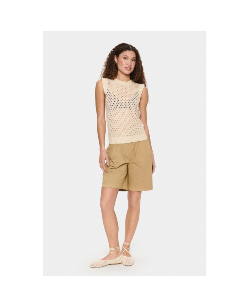 Saint Tropez Keiry Knit Vest in Creme by Saint Tropez