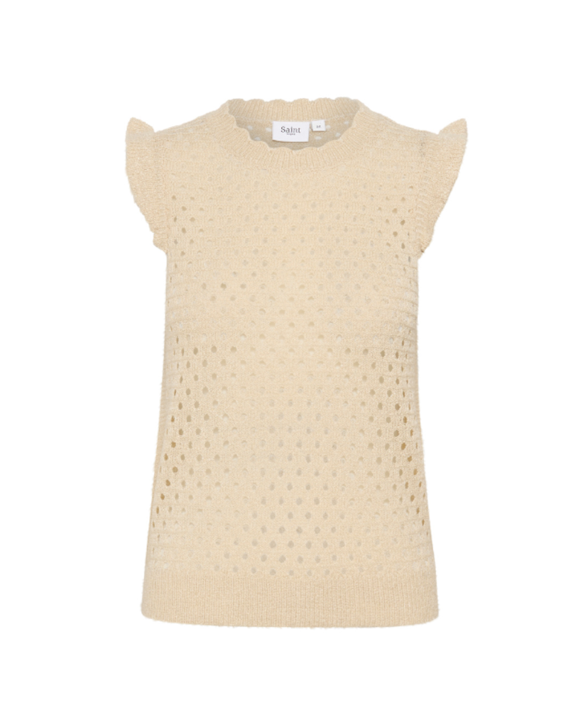 Saint Tropez Keiry Knit Vest in Creme by Saint Tropez