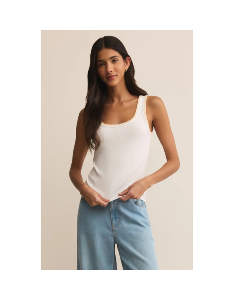 Z Supply Jaidynn Rib Tank in White by Z Supply