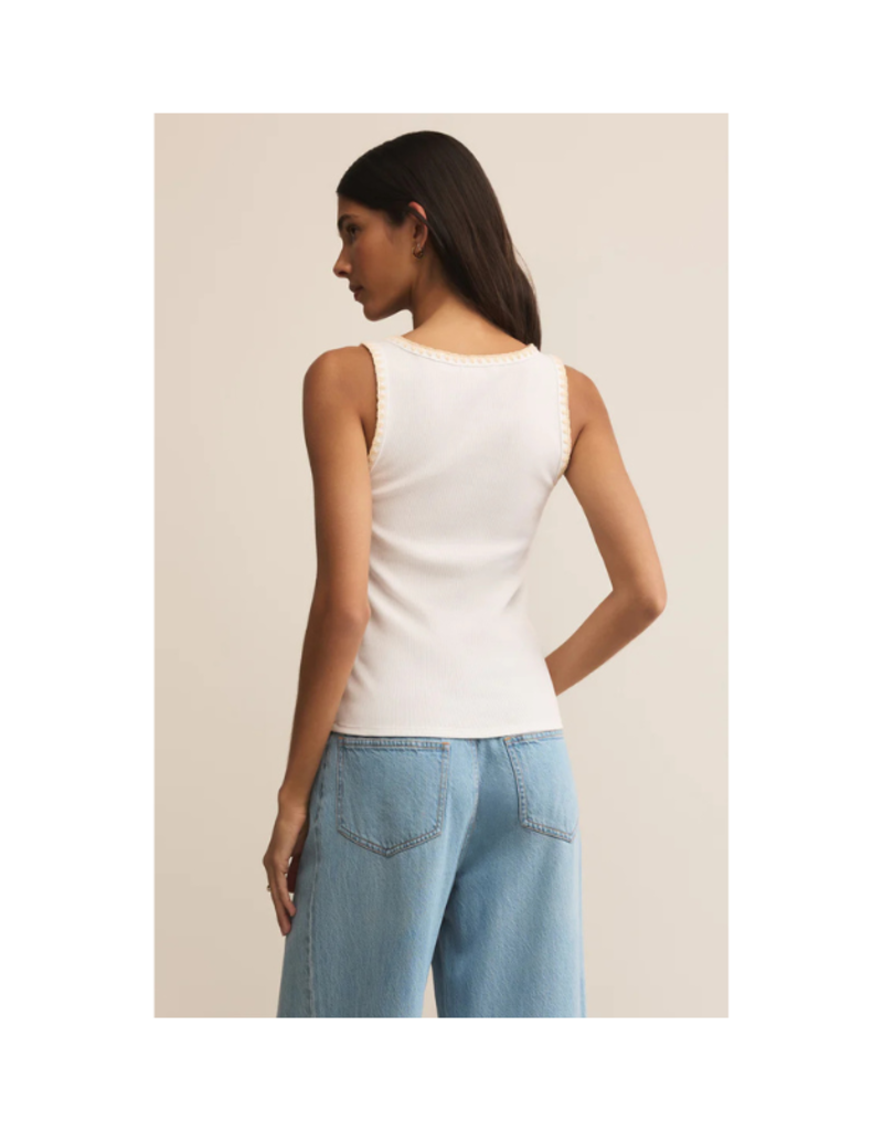 Z Supply Jaidynn Rib Tank in White by Z Supply
