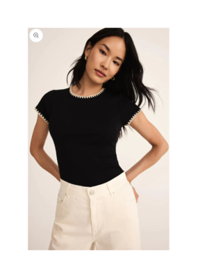 Z Supply Cassis Rib Tee in Black by Z Supply