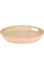 Outdoor Bamboo Round Tray in Melon
