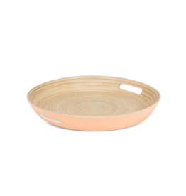 Outdoor Bamboo Round Tray in Melon